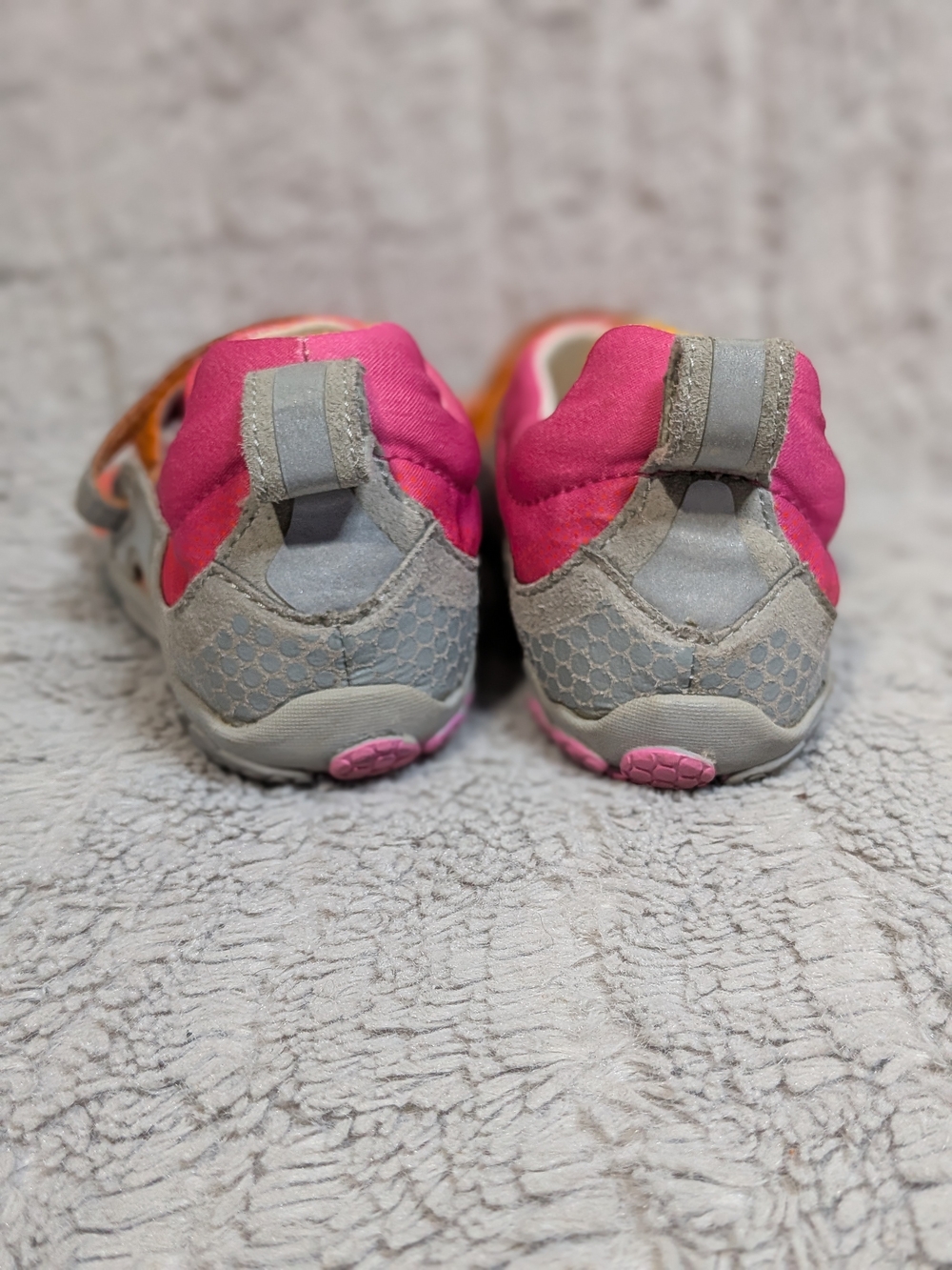 Vibram FiveFingers Pink Orange Gray Strap Minimalist Shoes - Picture 5 of 10